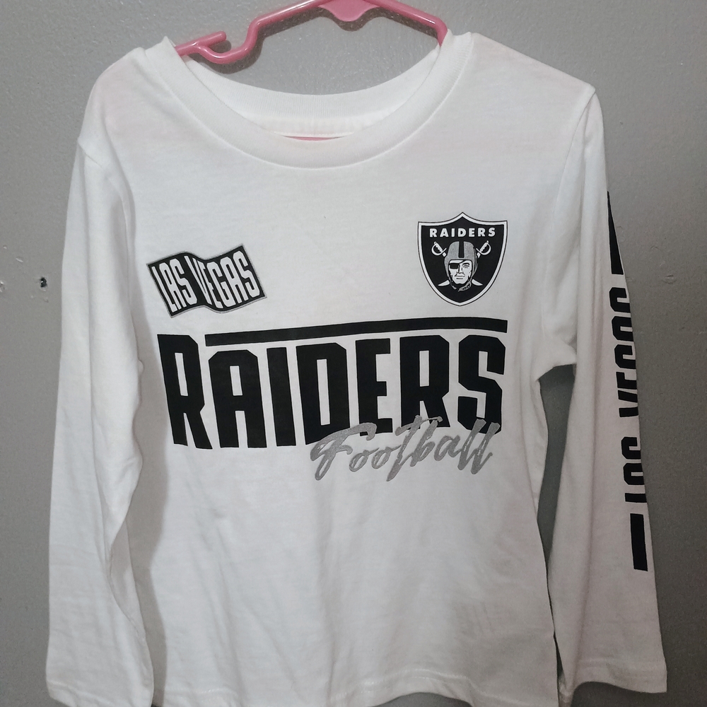 NFL Raiders Kids White Long Sleeve Tee
